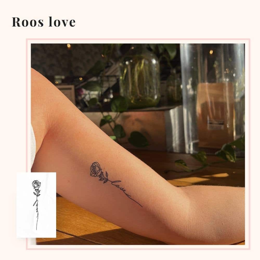 Tijdelijke Tattoo roose love