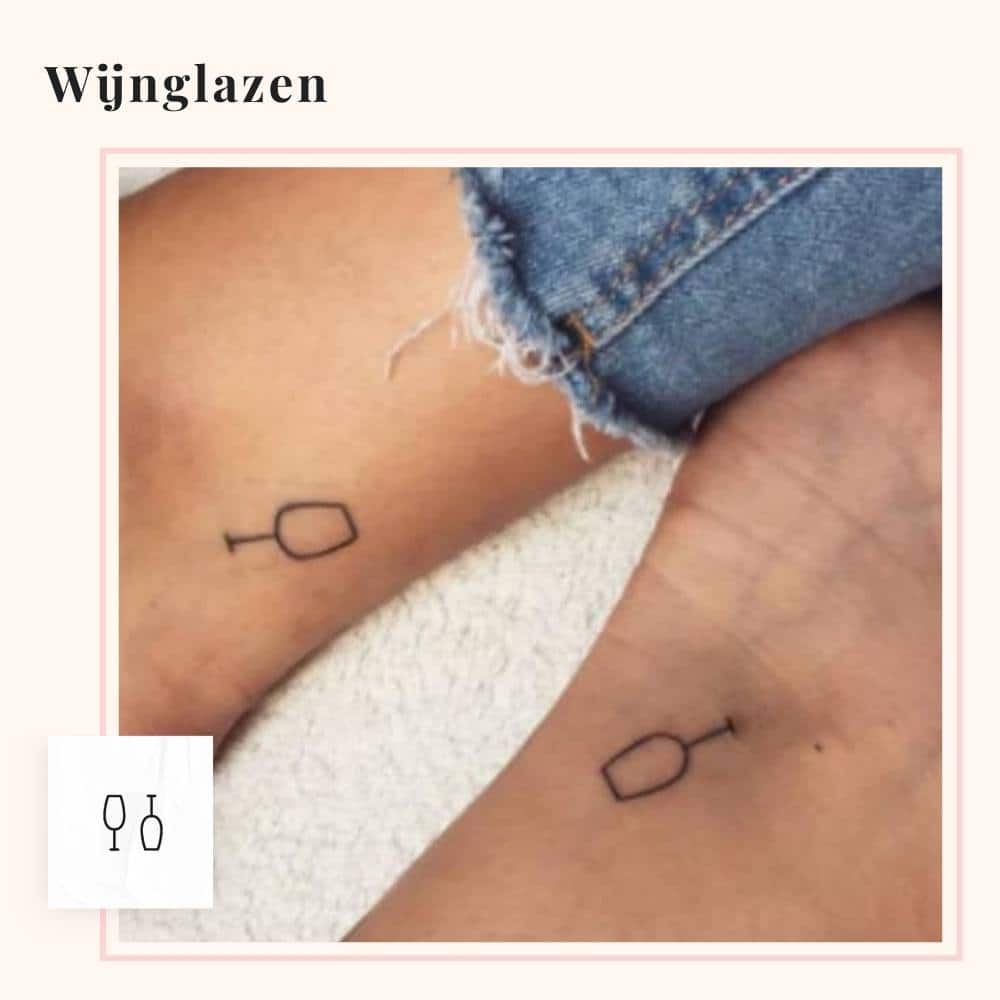 Tijdelijke Tattoo wijnglas