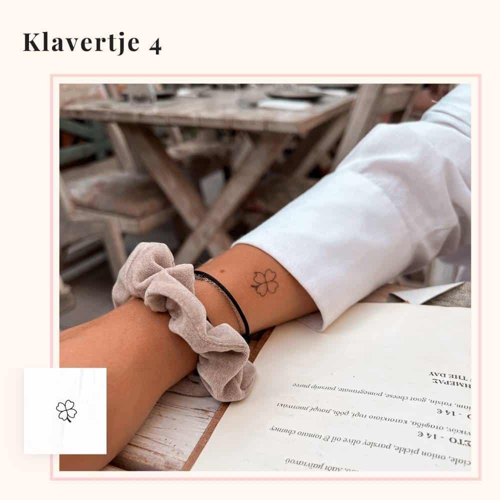 Tijdelijke Tattoo klavertje 4