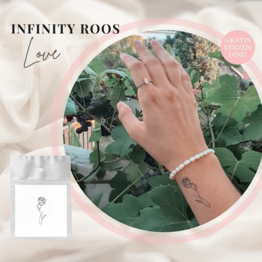 Tijdelijke tattoo Infinity roos V1
