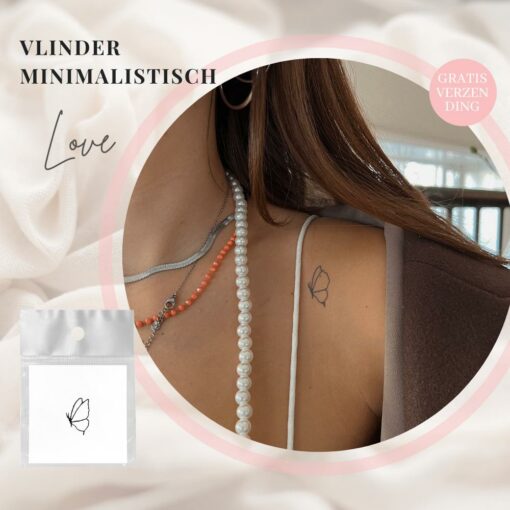 003Tijdelijke Tattoo Vlinder minimalistisch