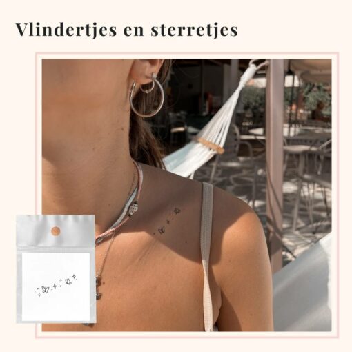 Tijdelijke Tattoo vlindertjes en sterretjes