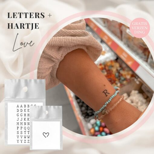 Temporary Tattoo Letters Small Heart