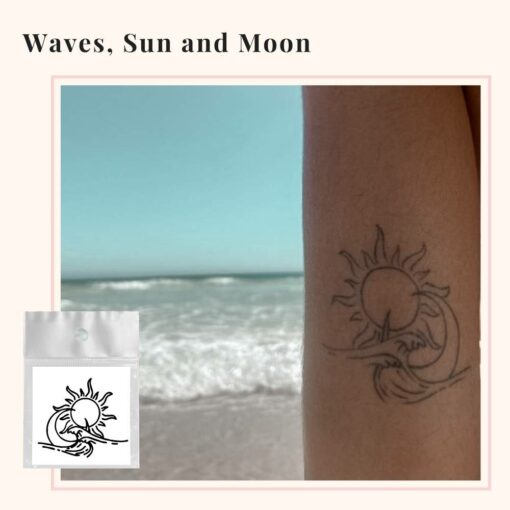Tijdelijke Tattoo Waves sun moon