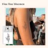 Tijdelijke tattoo fine line bloemen