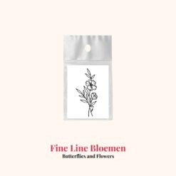 Tijdelijke tattoo fine line bloemen product