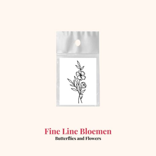Tijdelijke tattoo fine line bloemen product