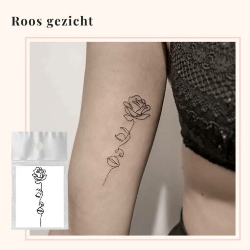Tijdelijke tattoo roos gezicht