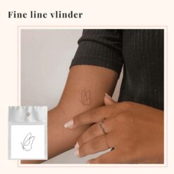 Tijdelijke tattoo vlinder fine line