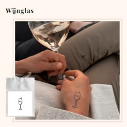 Tijdelijke tattoo wijnglas hartje