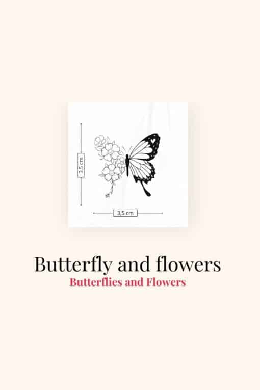 Temporary tattoo butterfly flowers product