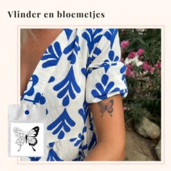 Tijdelijke Tattoo vlinder en bloemetjes