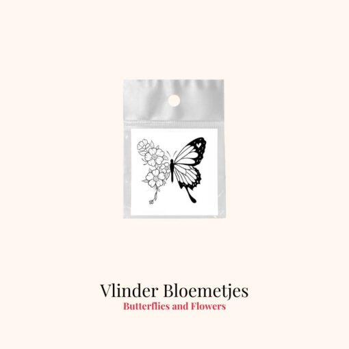 Tijdelijke tattoo butterflies and flowers product1