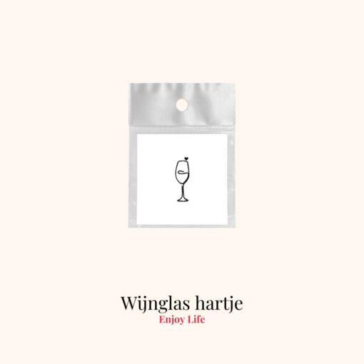 Tijdelijke tattoo wijnglas hartje product