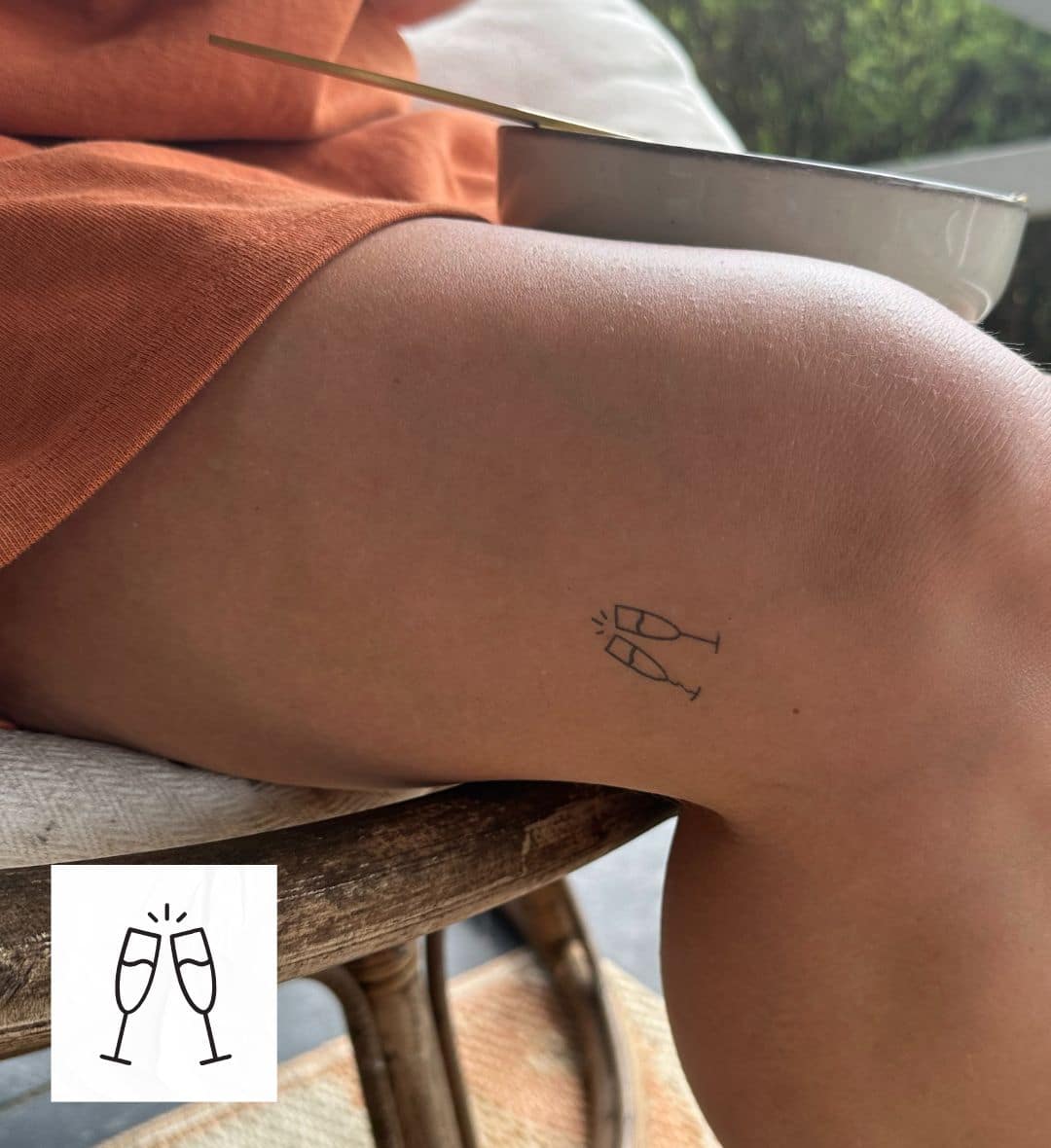 Tijdelijke tattoo champagne